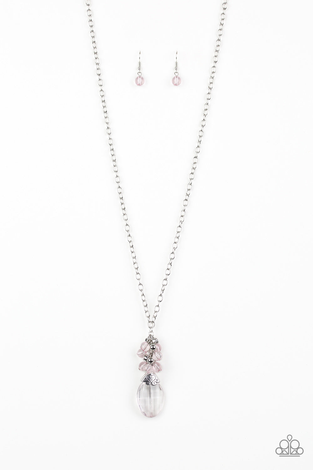 Necklace Set - Crystal Cascade - Pink