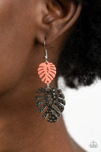Earrings - Palm Tree Cabana - Orange