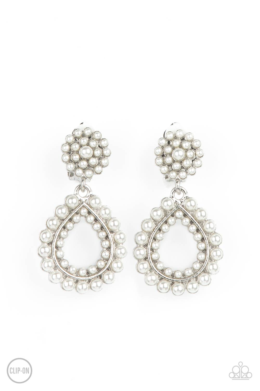 Clip-on Earrings - Discerning Droplets - White