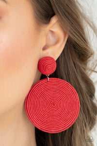 Earrings - Circulate The Room - Red