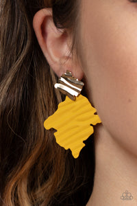 Earrings - Crimped Couture - Yellow