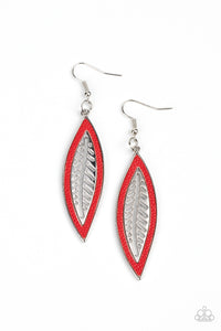 Earrings - Leather Lagoon - Red