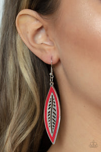 Earrings - Leather Lagoon - Red