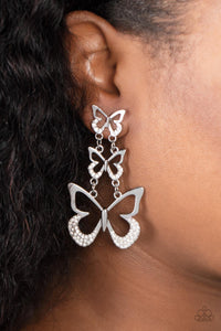 Earrings - Flamboyant Flutter - White