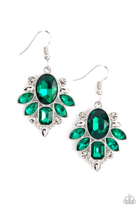 Earrings - Glitzy Go-Getter - Green