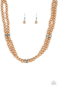 Necklace Set - Put On Your Party Dress - Brown