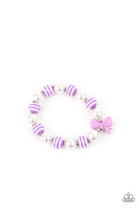 Little Diva Bracelet - Colorful Acrylic Bows & Classic White Pearls