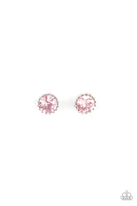 Earrings - Glittery Pink Rhinestone